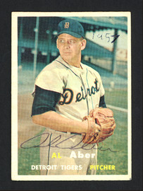 Al Aber Autographed 1957 Topps Card #141 Detroit Tigers SKU #164179