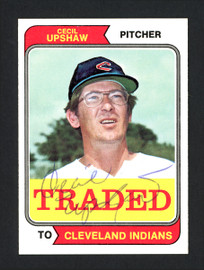 Cecil Upshaw Autographed 1974 Topps Traded Card #579T Cleveland Indians SKU #165398