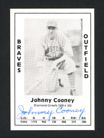 Johnny Cooney Autographed 1979 Diamond Greats Card #205 Boston Braves SKU #166301