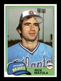 Rick Matula Autographed 1981 Topps Card #611 Atlanta Braves SKU #166549