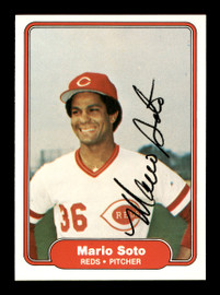 Mario Soto Autographed 1982 Fleer Card #83 Cincinnati Reds SKU #166752