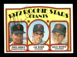 Chris Arnold Autographed 1972 Topps Rookie Card #232 San Francisco Giants SKU #166979