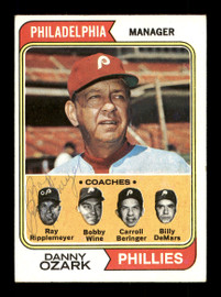 Ray Ripplemeyer Autographed 1974 Topps Card #119 Philadelphia Phillies Coach SKU #167173