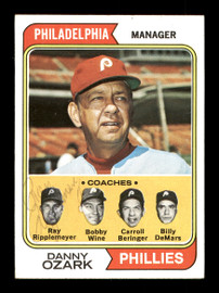 Ray Ripplemeyer Autographed 1974 Topps Card #119 Philadelphia Phillies Coach SKU #167174