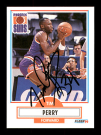 Tim Perry Autographed 1990-91 Fleer Card #151 Phoenix Suns SKU #167452