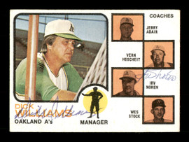 Dick Williams & Irv Noren Autographed 1973 Topps Card #179 Oakland A's SKU #167558