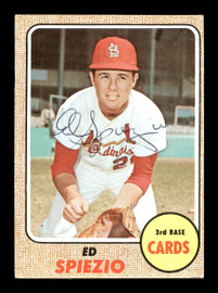 Ed Spiezio Autographed 1968 Topps Card #349 St. Louis Cardinals SKU #167981