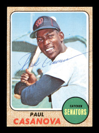 Paul Casanova Autographed 1968 Topps Card #560 Washington Senators SKU #168030