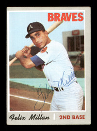 Felix Millan Autographed 1970 Topps Card #710 Atlanta Braves SKU #168301