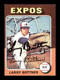 Larry Biittner Autographed 1975 Topps Mini Card #543 Montreal Expos SKU #168664