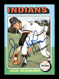 Jack Brohamer Autographed 1975 Topps Mini Card #552 Cleveland Indians SKU #168668