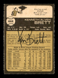 Ken Brett Autographed 1973 O-Pee-Chee Card #444 Philadelphia Phillies SKU #169273