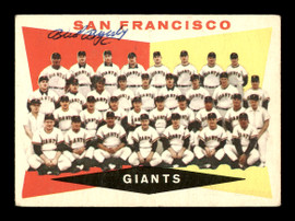 Bud Byerly Autographed 1960 Topps Team Card #151 San Francisco Giants SKU #169601