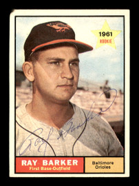 Ray Barker Autographed 1961 Topps Card #428 Baltimore Orioles SKU #169842