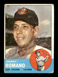 Johnny Romano Autographed 1963 Topps Card #72 Cleveland Indians SKU #170067