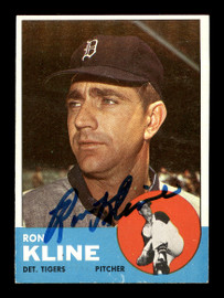 Ron Kline Autographed 1963 Topps Card #84 Detroit Tigers SKU #170071