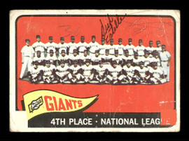 Dick Estelle Autographed 1965 Topps Team Card #379 San Francisco Giants SKU #170501