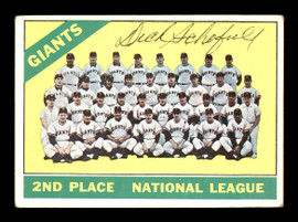Dick Schofield Autographed 1966 Topps Team Card #19 San Francisco Giants SKU #170583