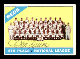 Dom Zanni Autographed 1966 Topps Team Card #59 Cincinnati Reds SKU #170598