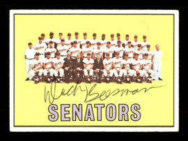 Dick Bosman Autographed 1967 Topps Team Card #437 Washington Senators SKU #170899