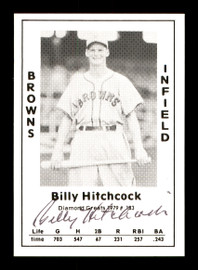 Billy Hitchcock Autographed 1979 Diamond Greats Card #183 St. Louis Browns SKU #171599