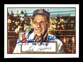 Ted Lepcio Autographed 1983 Topps 1952 Topps Reprint Card #335 Boston Red Sox SKU #171706