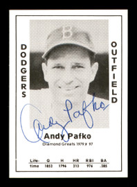 Andy Pafko Autographed 1979 Diamond Greats Card #97 Brooklyn Dodgers SKU #171888