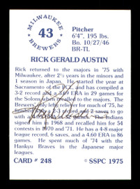 Rick Manning Autographed 1975 SSPC Card #522 Cleveland Indians Pictured On  Duane Kuiper Card SKU #204594