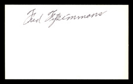 Fred Fitzsimmons Autographed 3x5 Index Card Brooklyn Dodgers SKU #174053