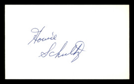 Howie Schultz Autographed 3x5 Index Card Brooklyn Dodgers SKU #174246