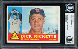 Dick Ricketts Autographed 1960 Topps Card #236 St. Louis Cardinals Beckett BAS #12056659