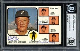 Elston Howard & Jim Turner Autographed 1973 Topps Card #116 New York Yankees Beckett BAS #12057387