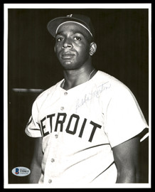 Bubba Morton Autographed 8x10 Photo Detroit Tigers Vintage Signature Beckett BAS #T55033