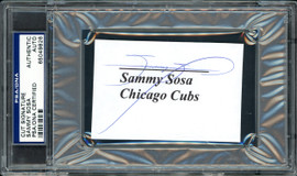 Sammy Sosa Autographed 2.25x3.5 Cut Signature Card Chicago Cubs PSA/DNA #65049826