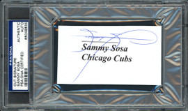 Sammy Sosa Autographed 2.25x3.75 Cut Signature Card Chicago Cubs PSA/DNA #65049834