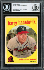 Harry Hanebrink Autographed 1959 Topps Card #322 Milwaukee Braves Beckett BAS #12305891