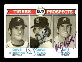 Dave Tobik & Kip Young Autographed 1979 Topps Rookie Card #706 Detroit Tigers SKU #178752