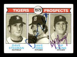 Dave Tobik & Kip Young Autographed 1979 Topps Rookie Card #706 Detroit Tigers SKU #178753