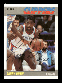 Larry Drew Autographed 1987-88 Fleer Card #29 Los Angeles Clippers SKU #178828