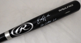 Ed Howard Autographed Black Rawlings Baseball Bat Chicago Cubs "Go Cubs Go" Beckett BAS Stock #179028