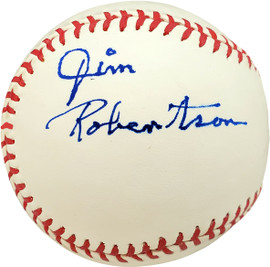 Jim Robertson Autographed Official MLB Baseball Philadelphia A's Beckett BAS #V68210
