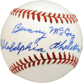Barney McCosky Autographed Official AL Baseball Philadelphia A's "Philadelphia Athletics 1940-1941" Beckett BAS #V68245