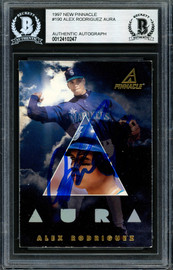 Alex Rodriguez Autographed 1997 Pacific Aura Card #190 Seattle Mariners Beckett BAS #12410247