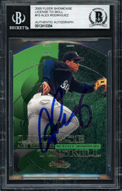 Alex Rodriguez Autographed 2000 Fleer Showcase License To Skill Card #10 Seattle Mariners Beckett BAS #12410354