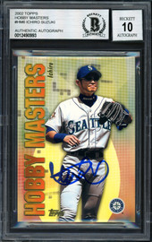 Ichiro Suzuki Autographed 2002 Topps Hobby Masters Card #HM6 Seattle Mariners Auto Grade 10 Beckett BAS #12490993