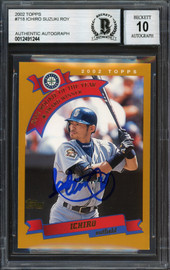 Ichiro Suzuki Autographed 2003 Topps Finest Card #50 Seattle