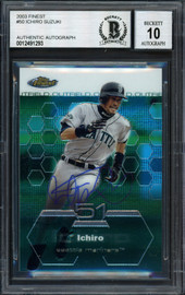 シングルカード 2003 DONRUSS PRODUCTION LINE ICHIRO /100 2003 Topps GOLD Ichiro Suzuki 100 Seattle Mariners PSA 9