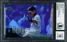 Ichiro Suzuki Autographed 2006 Upper Deck F/X Special Purple Card #406 Seattle Mariners #79/150 Auto Grade 10 Beckett BAS #12491469