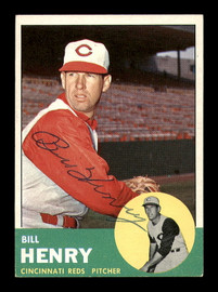 Bill Henry Autographed 1963 Topps Card #378 Cincinnati Reds SKU #183024