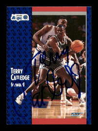 Terry Catledge Autographed 1991-92 Fleer Card #144 Orlando Magic SKU #183293